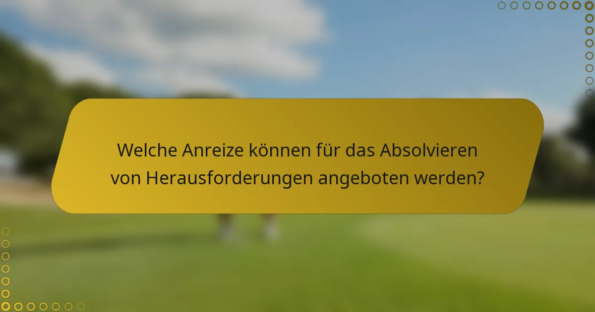 Welche Anreize können für das Absolvieren von Herausforderungen angeboten werden?